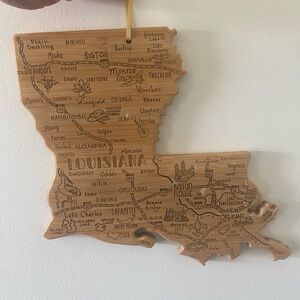 Totally Bamboo Louisiana Shaped Cutting Board